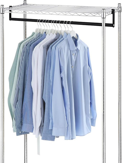 2 Pack Wire Shelving Garment Hanger Bar Wire Shelving Accessories Industrial Closet Clothes Rods for Home Retail Store(Black,48 Inch)