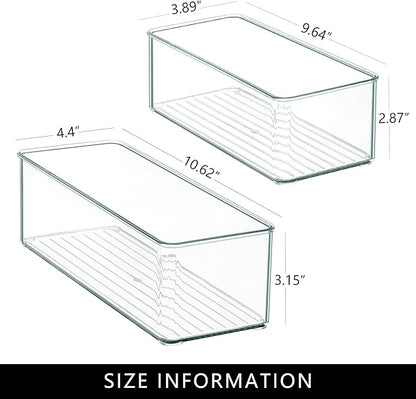 Qilinba 8 PACK Drawer Organizers Deep Drawer Organizer Bins Silverware Organizer Clear Stackable Storage Bins for Bathroom, Pantry, Office, Vanity, Desk Organization and Storage