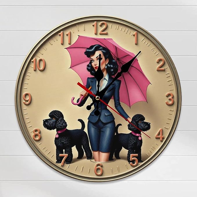 Wall Clock, Vintage Fashion Non Ticking Wall Clocks Battery Operated, Beige Wooden Wall Clocks for Living Room, Kitchen, and Office Decorative 10 Inch