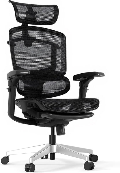 FLEXISPOT ErgoX-PRO Ergonomic Office Chair with Footrest Black – AeroWeave 5.0 Mesh Seat, 5D Lumbar, 7D Armrests, 4D Headrest, 551LBS Capacity – Office, Gaming, Home
