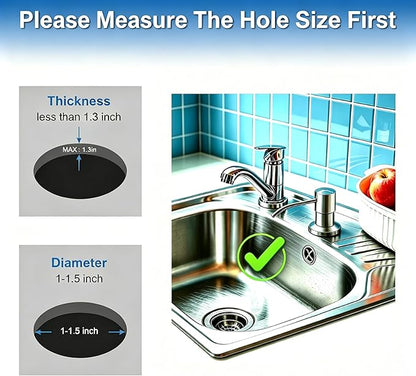 Husfunov Soap Dispenser for Kitchen Sink, Built in Sink Soap Dispenser (Brushed Nickel), Countertop Dish Soap Dispenser Stainless Steel Pump with 47" Extension Tube kit, No Need to Frequent Refills