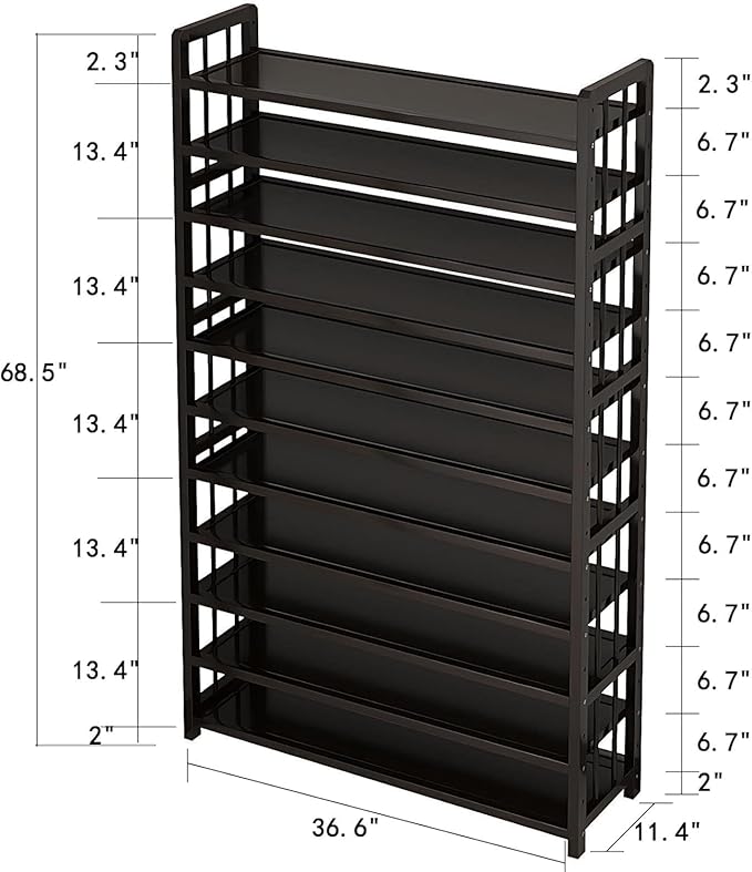 10 Tier Large Shoe Rack, Large Capacity Shoe Cabinet,50-55 Pairs Shoe Storage Organizer, Free Standing Shoe Rack,Entrance for Hallway Living Room (color5)