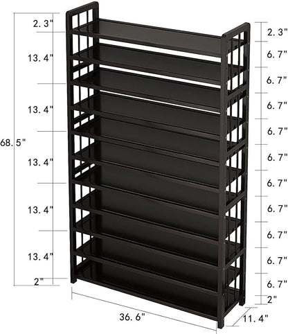 10 Tier Large Shoe Rack, Large Capacity Shoe Cabinet,50-55 Pairs Shoe Storage Organizer, Free Standing Shoe Rack,Entrance for Hallway Living Room (color5)