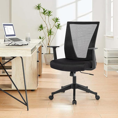 CLATINA Home Office Chair Ergonomic Desk Chair Mesh Computer Chairs with Armrests Executive Rolling Wheels Swivel Heavy Duty Chairs Office, Home, Black 8 Pack