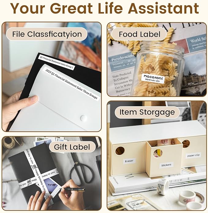 Label Maker, Phomemo D30 Bluetooth Mini Label Maker Machine, Portable Thermal Printer Small Rechargeable Labeler for Kids School Classroom Teacher Supplies, Home Office Labeler Works with Tablet/Phone