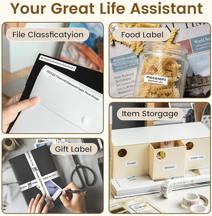 Label Maker, Phomemo D30 Bluetooth Mini Label Maker Machine, Portable Thermal Printer Small Rechargeable Labeler for Kids School Classroom Teacher Supplies, Home Office Labeler Works with Tablet/Phone
