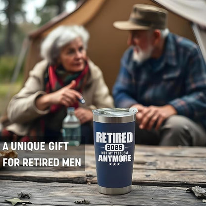 Retirement Gifts for Men 2025 - Retired Not My Problem Anymore - Funny Retired Tumbler for Men, Him, Father, Husband, Coworkers - Happy Retirement Gifts, Navy Tumbler 20 Oz (Navy 20Oz 2025)