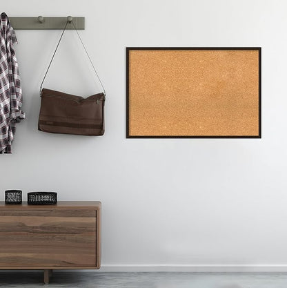 Amanti Art Natural Cork Board for Wall, 25x37 Vision Board with Brown Wood Frame, Large Corkboard Office Decor for Home Organization, Rustic Farmhouse Corkboard Pinboard to display items for home
