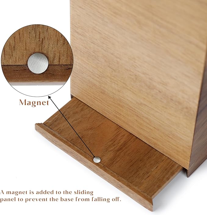 YANGQIHOME Acacia Hand Towel Box Cover Compatible with Kleenex Disposable Paper Hand Towels, Wall Mounted Paper Towel Holders, Hand Towel Holder for Bathroom, Car, Tabletop