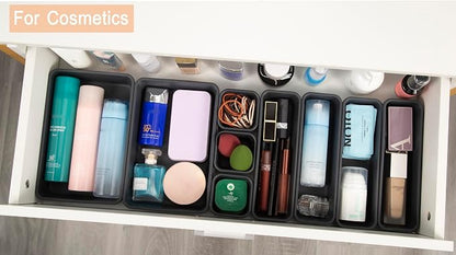 Kutesna 25 PCS Interlocking Desk Drawer Organizer Separator for Office,Bathroom,Kitchen,Makeup,Tool（4 Sizes）