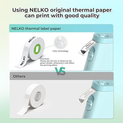 Nelko Label Maker Machine with Tape, P21 Bluetooth Label Printer, Wireless Mini Label Makers with Multiple Templates for Organizing Office Home, Cyan