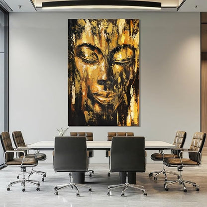 ZENPEE Black Large Wall Art, Gold Abstract Wall Art, Home Decorations for Living Room, Wall Decor for Bedroom Aesthetic, for Office, 32" x 48"