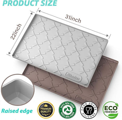 SIKADEER 31" x 22" Under Sink Mat Waterproof, Silicone Mat Kitchen Drawer Shelf and Cabinet Liner, Sink Protector for Kitchen Organizers and Storage, Boot Tray Pet Food Mats