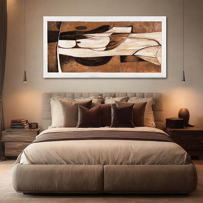 LEVERUP Black and White Abstract Wall Art Textured Wall Artwork Gold Wall Decor for Dining Room Living Room Office 24×48 Inch Hallway Decorations