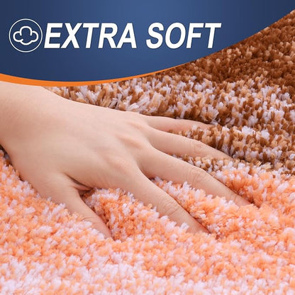 OLANLY Bathroom Runner Rugs Mat 59x20, Extra Soft Absorbent Microfiber Bath Rugs, Rubber Backing, Quick Dry, Washable Long Bath Mats for Bathroom Floor, Tub and Shower, Home Decor Accessories, Orange