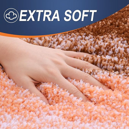 OLANLY Bathroom Runner Rugs Mat 44x24, Extra Soft Absorbent Microfiber Bath Rugs, Rubber Backing, Quick Dry, Washable Long Bath Mats for Bathroom Floor, Tub and Shower, Home Decor Accessories, Orange