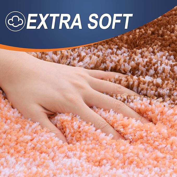 OLANLY Bathroom Runner Rugs Mat 59x24, Extra Soft Absorbent Microfiber Bath Rugs, Rubber Backing, Quick Dry, Washable Long Bath Mats for Bathroom Floor, Tub and Shower, Home Decor Accessories, Orange