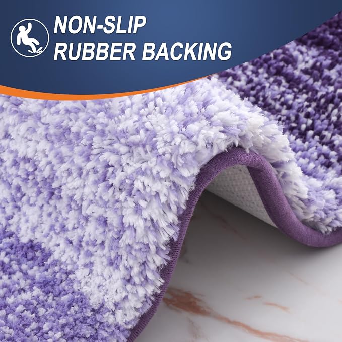 OLANLY Small Bathroom Rugs Mat 24x16, Extra Soft Absorbent Microfiber Bath Rugs, Rubber Backing, Quick Dry, Machine Washable Bath Mat for Bathroom Floor, Tub and Shower, Home Decor Accessories, Violet