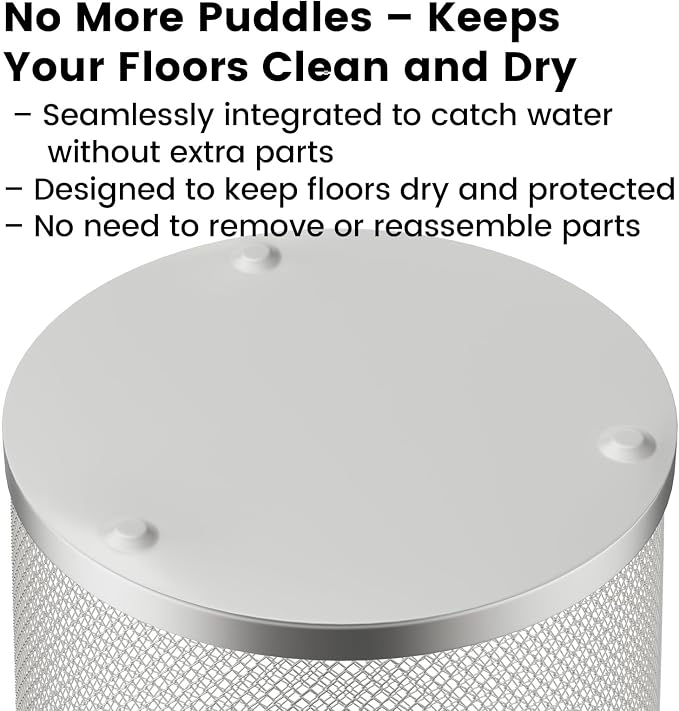19.5" H Mesh Umbrella Stand - Ventilated Mesh Umbrella Holder for Entryway - Extra Capacity Storage for Umbrellas Canes & More - Freestanding Indoor Organizer 10.4" L x 10.4" W x 19.5" H - 2P Silver