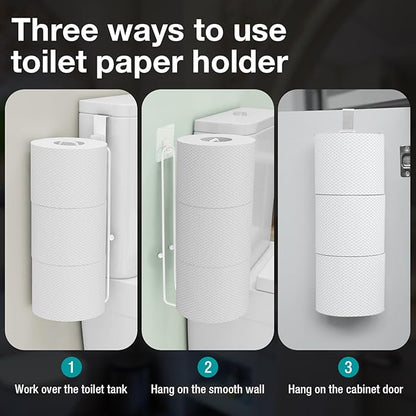 Conworld Toilet Paper Storage for 3 Roll Tissue, Over The Tank Toilet Paper Holder, Stainless Steel Rustproof Toilet Paper Holder Wall Mount, for Rv, Bathroom Storage and Organization, White, 1 Pack