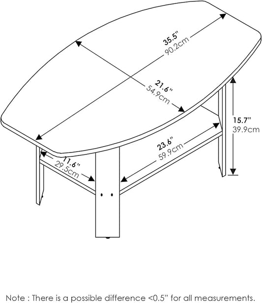 Furinno Simple Design Coffee Table, Dark Walnut
