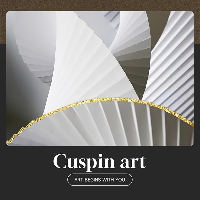 Framed Black and White Abstract Wall Art, Modern Canvas Prints Paintings for Walls, Contemporary Minimalist Gray Gold Fold Geometric Pictures for Living Room Dining Bedroom Hallway Wall Decor 24x36 In
