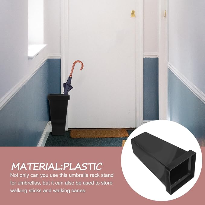 INOOMP Square Umbrella Stand Standing Plastic Umbrella Holder Entryway Cane Walking Stick Storage Umbrella Holder Rack Organizer