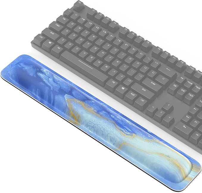 TECKNET Wrist Rest for Computer Keyboard, Thicken Memory Foam Wrist Support Pad for Keyboard, Ergonomic Palm Rest for Pain Relief, Anti-Slip Rubber Base, 17x3.3 in, 1 inch (25mm)