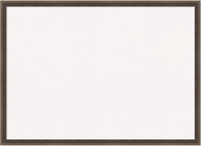 Amanti Art White Cork Board for Wall, 21x29 Vision Board with Brown Wood Frame, Medium Corkboard Office Decor for Home Organization, Modern Contemporary Corkboard Pinboard to display items for home