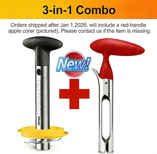 Pineapple Corer and Slicer Tool, Pineapple Cutter and Corer, Stainless Steel Pineapple Peeler, Easy Pineapple core remover decorer, Eye Removal Tool, Pelador De Piña (Black with Measure marks)