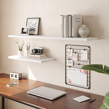 JPND Wall Shelf Set of 3, White Floating Shelves 30 in W x 10 in D x 1 in H, Wooden Floating Wall Shelf with Invisible Brackets for Living Room/Bedroom/Bathroom/Kitchen Storage and Decor