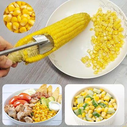Corn on the Cob Remover Long Handle Stainless Steel Corn Stripping Tool,corn cob stripper, corn peeler for corn on the cob, Stainless Steel Corn Stripper Tool (2)