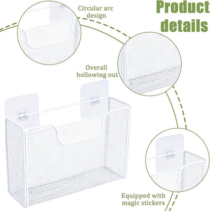 2 Pack Aluminum Foil Organizer, Kitchen Wrap Organizer for Plastic Wrap, Foil, Wax Paper and Food Storage Bags, Wall Mounted Iron Wire Rack for Cabinet Door, Pantry and Kitchen Storage