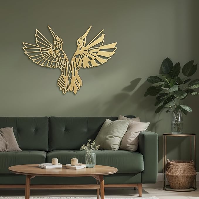 SIGNLEADER Metal Wall Art Decor Birds Dance Modern Abstract Wall Sculpture Hangings Home Decoration for Living Room, Bedroom, Bathroom, Kitchen, Outdoor - 24" Gold