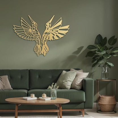 SIGNLEADER Metal Wall Art Decor Birds Dance Modern Abstract Wall Sculpture Hangings Home Decoration for Living Room, Bedroom, Bathroom, Kitchen, Outdoor - 24" Gold
