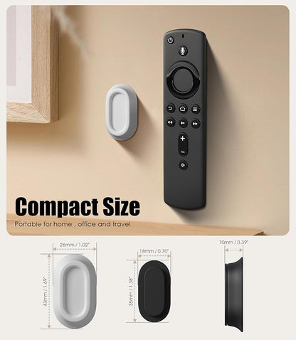 4 Pack Magnetic Remote Control Holder Wall Mount, Upgraded No Drill Self-Adhesive Organizer TV Remote Holder for Bed, Fan, RV Accessories (Black & White)