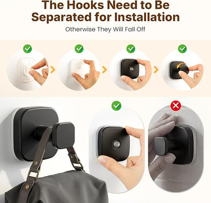 3 PCS Bathroom Hooks for Towels, Suction Cup Hooks for Shower, Door Hooks for Hanging Robe Loofah Removable Wall Hooks for Kitchen Glass Window Black