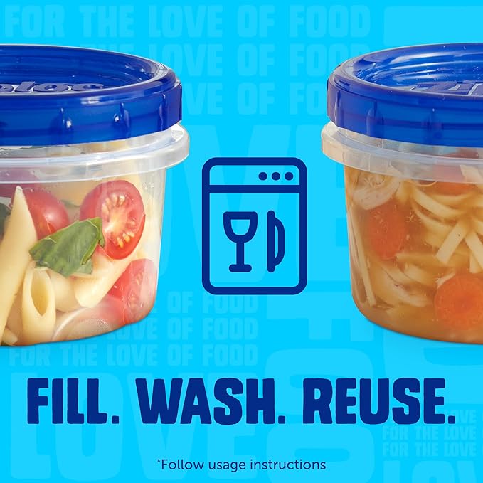 Ziploc Brand Twist n Loc Food Storage Containers, Leak Resistant Design, Small and Medium Round, Variety Pack, 5 count