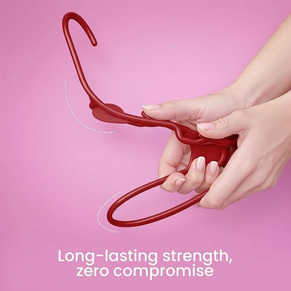 Utopia Home - Plastic Hangers 50 Pack - Space Saving Clothes Hanger - Durable and Strong Closet Organizers and Storage Makes It Ideal Stocking Stuffers or Apartment or Dorm Room Essentials (Red)