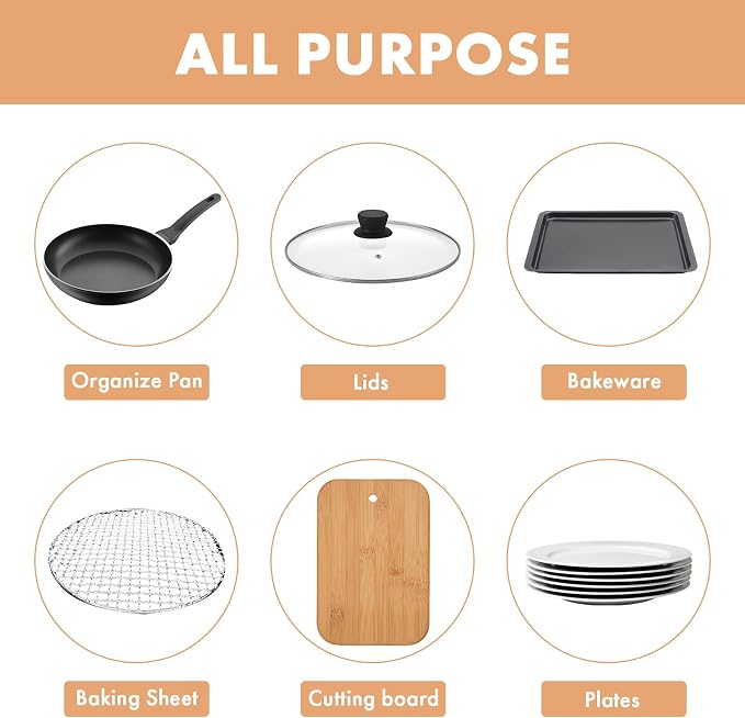 MEKER Pot Lid Holders, Cabinet Organizer for Food Contanier Lid, Bamboo Expandable Bakeware for Under Cabinet, Adjustable Dividers, Pot Lids Holder Rack, Cookie Sheet Baking Pan, Tray Organizer, 10PCS
