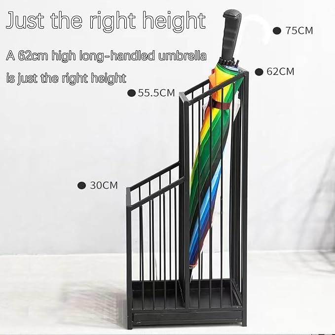 Indoor Metal Umbrella Stand，Umbrella Storage，Tall Metal Standing Umbrella Holder，Umbrella Holder for entryway，for Hotel，Offices，Home，Commercial(Gold,40 * 25 * 62cm/16 * 8 * 24.4in)