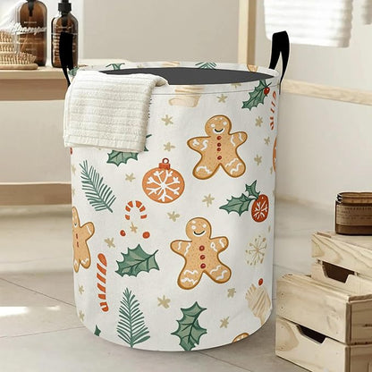 Laundry Basket-Cute Gingerbread Man Foldable Waterproof Oxford Cloth Funny Tote Bag Laundry Hamper Clothes Storage Bucket Organizer For Bathroom/Laundry Storage/Bedroom Storage Basket
