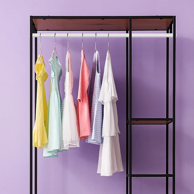 2 Pack Wire Shelving Garment Hanger Bar Wire Shelving Accessories Industrial Closet Clothes Rods for Home Retail Store(White,36 Inch)