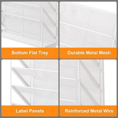 Kuntine.B Wall File Organizer (White, 7 Tier 2 Pack)