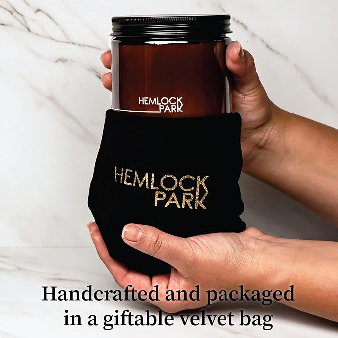 Hemlock Park Crackling Wood Wick Candle Handcrafted with Natural Coconut Wax (Large 16 oz, Blue Sage)