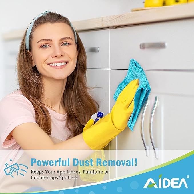 AIDEA Microfiber Cleaning Cloth-200PK, Soft Microfiber Towels for Cars, Absorbent Cleaning Rags, Lint-Free Streak-Free Wash Cloths for House, Kitchen, Window(12in.x12in)