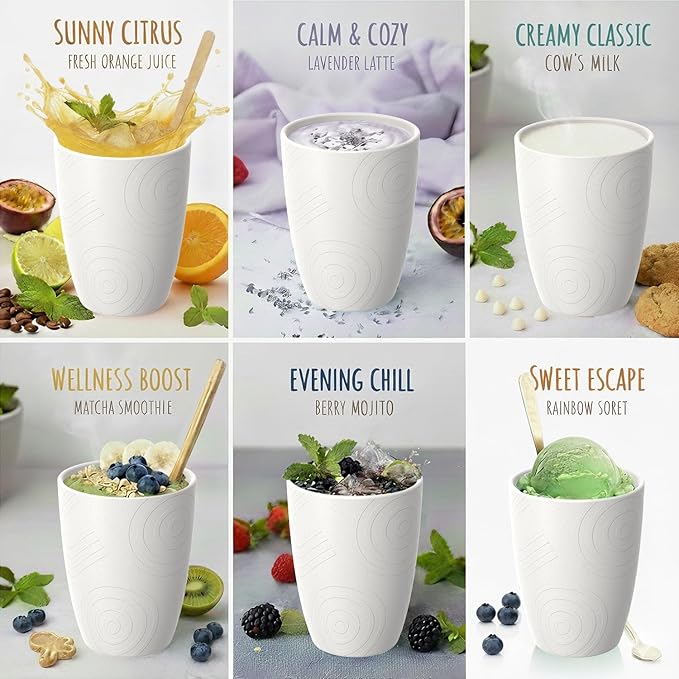Wheat Straw Unbreakable Drinking Cups, 12 OZ Tumbler Set of 6, Lightweight Reusable Cups, Reusable Cups Alternative to Plastic, Dishwasher Safe Tumbler for Kitchen, Camping, RV, White