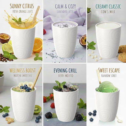 Wheat Straw Unbreakable Drinking Cups, 12 OZ Tumbler Set of 6, Lightweight Reusable Cups, Reusable Cups Alternative to Plastic, Dishwasher Safe Tumbler for Kitchen, Camping, RV, White