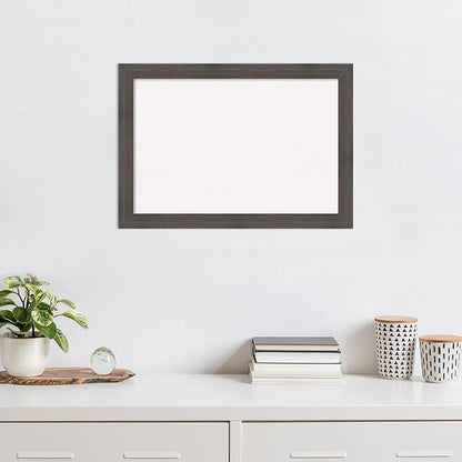 Amanti Art White Cork Board for Wall, 19x27 Vision Board with Brown Wood Frame, Medium Corkboard Office Decor for Home Organization, Rustic Farmhouse Corkboard Pinboard to display items for home