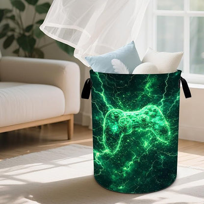 Game Laundry Basket Waterproof Laundry Hamper Foldable Laundry Bag with Handles for Bedroom, Bathroom, Office, Clothes Storage